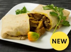 An image of a chicken roti wrap from James William Diners.